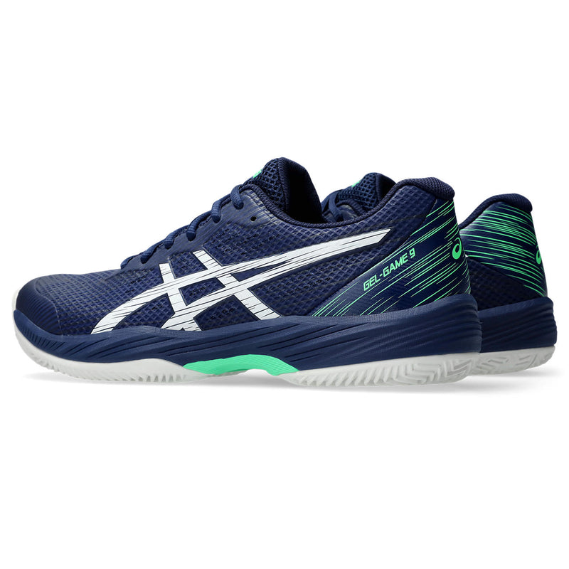 Asics Tennisschoen Gel Game 9 Clay / OC Heren Navy Wit Groen