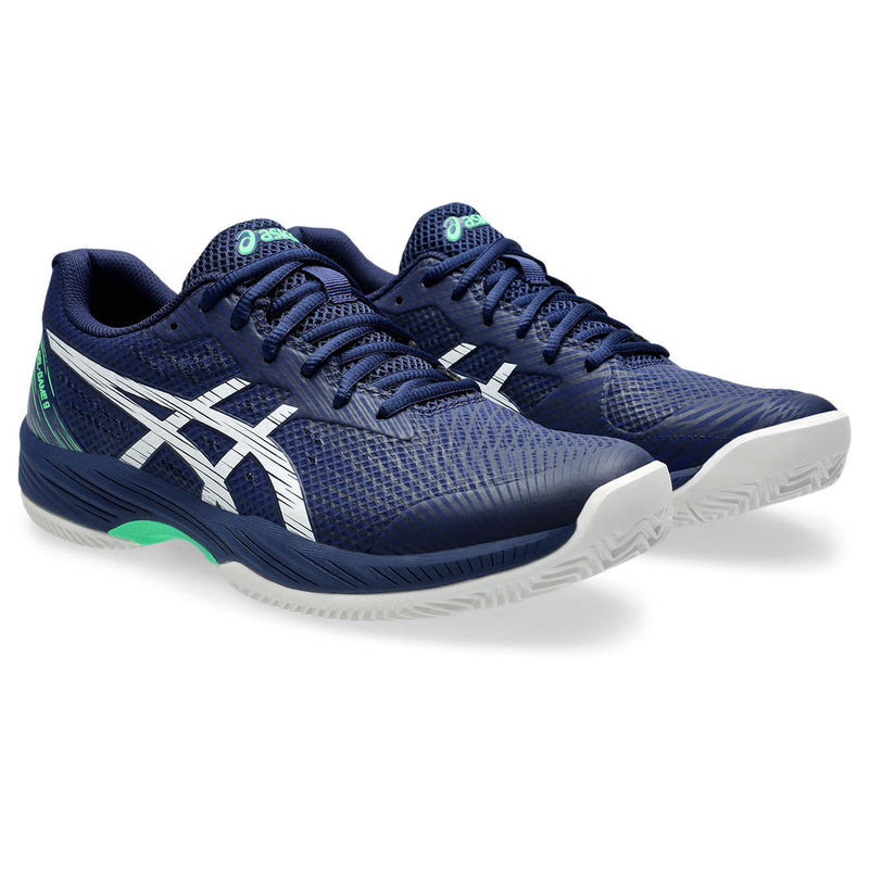 Asics Tennisschoen Gel Game 9 Clay / OC Heren Navy Wit Groen