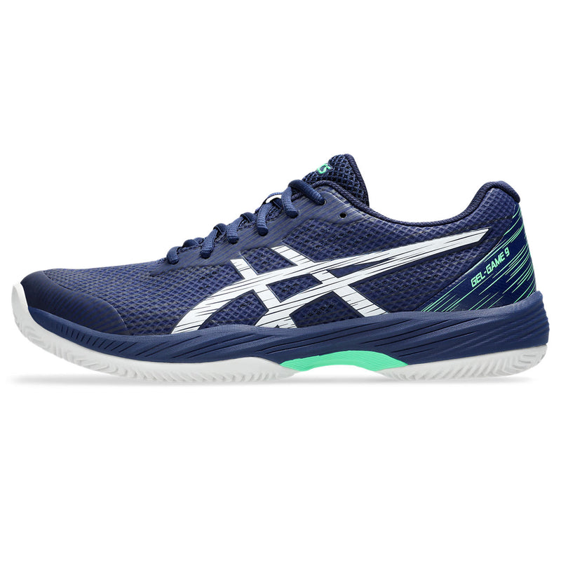 Asics Tennisschoen Gel Game 9 Clay / OC Heren Navy Wit Groen