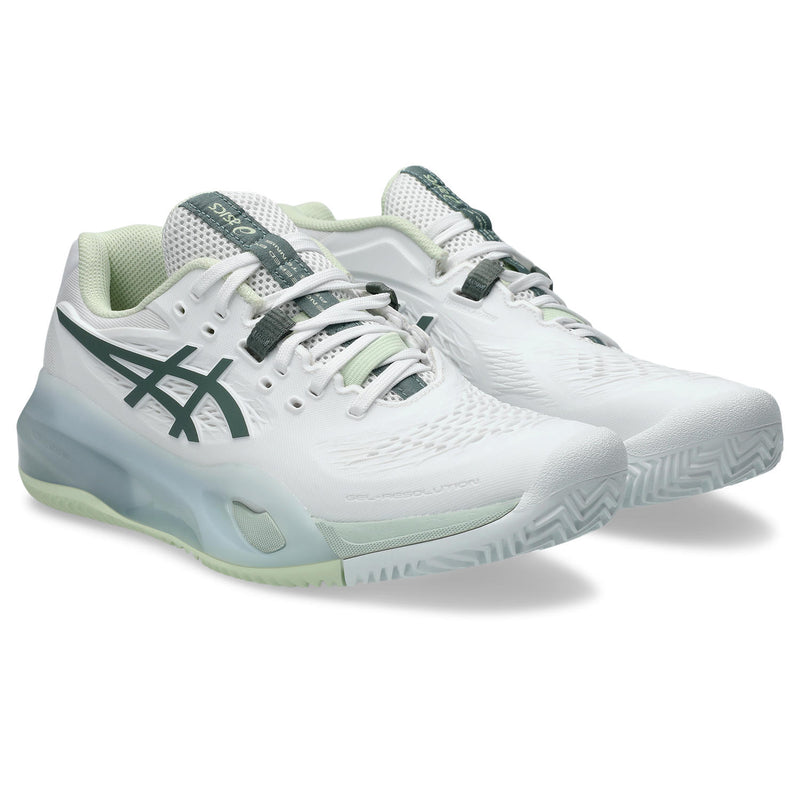 Asics Tennisschoen Gel Resolution X Clay Dames Wit - Groen