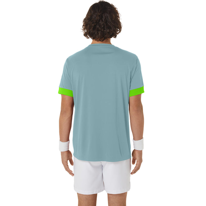 Asics T-Shirt Court SS Top Tennis Heren Blauw / Groen