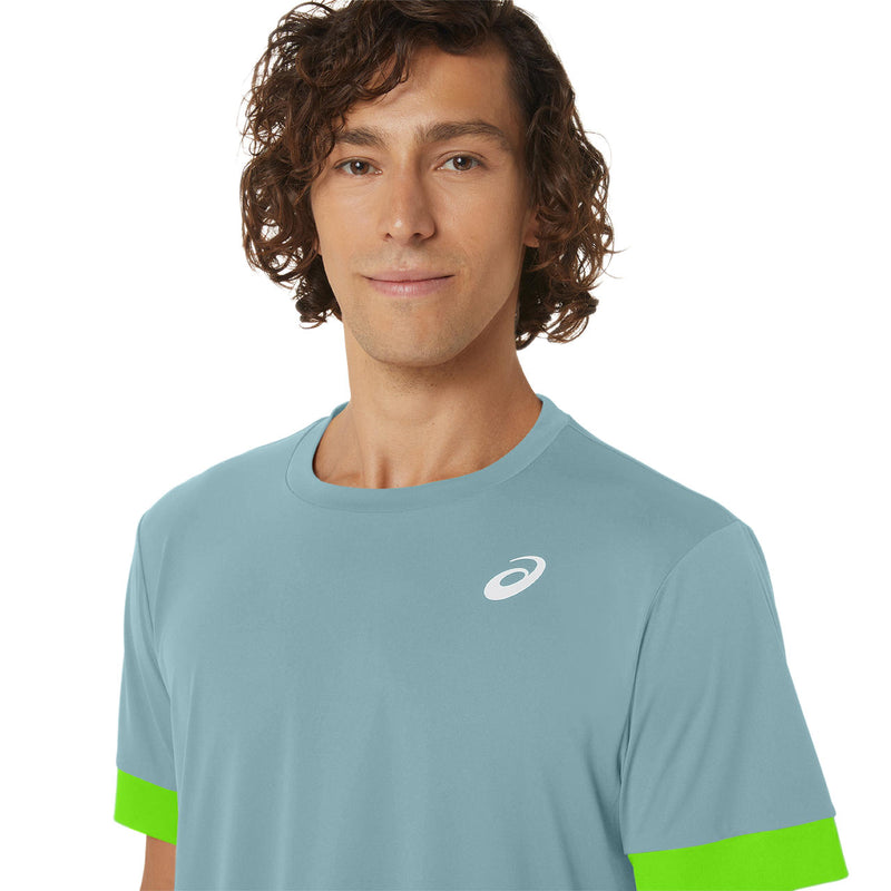 Asics T-Shirt Court SS Top Tennis Heren Blauw / Groen