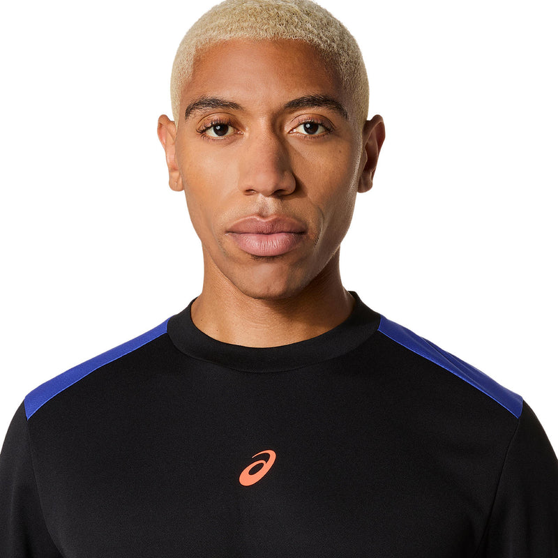 Asics T-Shirt Padel Court SS Top Heren Zwart Blauw