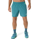Asics Short Padel Court 7IN Heren Blauw Groen