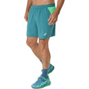 Asics Short Padel Court 7IN Heren Blauw Groen