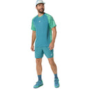 Asics Short Padel Court 7IN Heren Blauw Groen