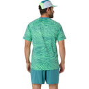 Asics T-Shirt Padel Court All Over Print SS Top Heren Blauw Groen