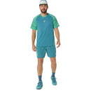 Asics T-Shirt Padel Court All Over Print SS Top Heren Blauw Groen