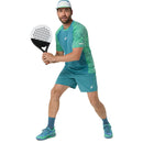 Asics T-Shirt Padel Court All Over Print SS Top Heren Blauw Groen