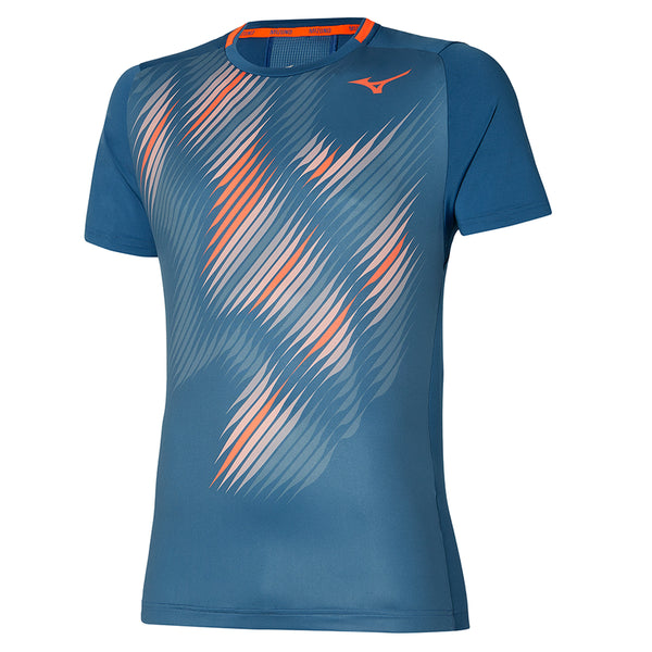 MizunoT-Shirt Shadow Graphic Tee Heren Blauw