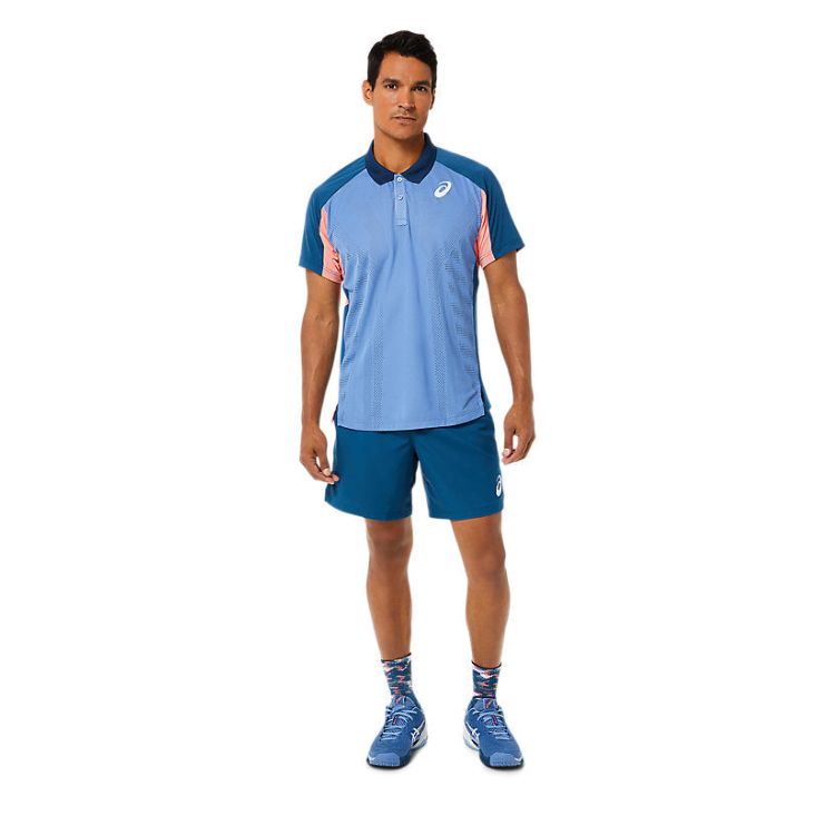Asics Poloshirt Match Actibreeze Heren Blauw