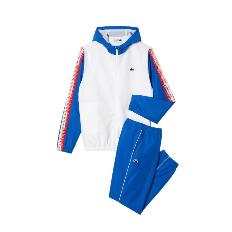 Lacoste Trainingspak Tennis Jogger-Set Heren Wit Blauw