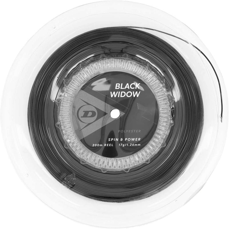 Dunlop Tennissnaar Black Widow 17G 200m Zwart