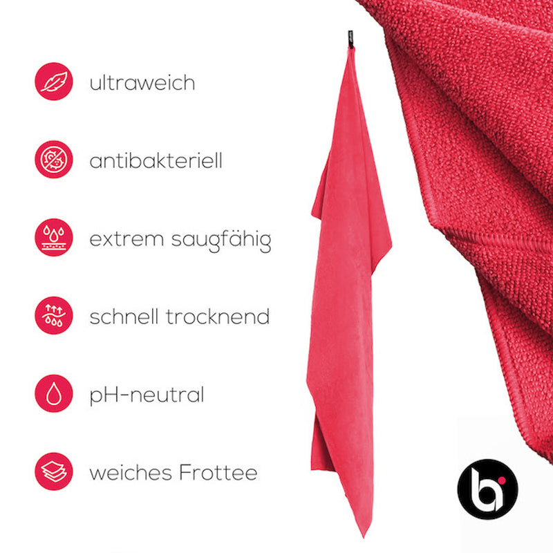 Baenger Microvezel Sporthanddoek Fitnesshanddoek Rood
