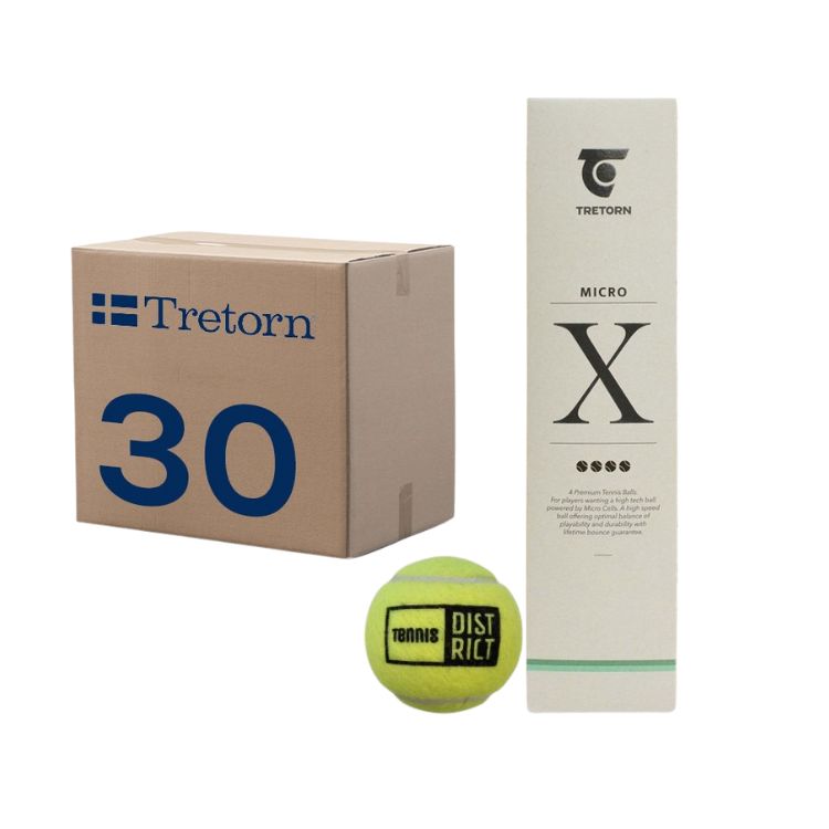 Tretorn Tennisballen Micro X Drukloos Doos 30 x 4 Ballen Met Logo Tennisdistrict
