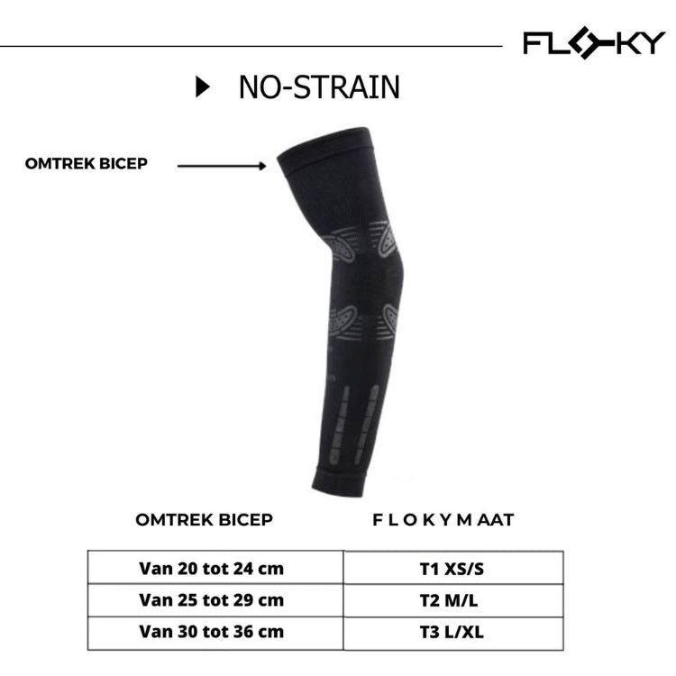 Floky Armsleeve No Strain 2 Pack Zwart