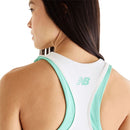 New Balance Tanktop Tournament Novelty Dames Wit Groen Achterkant Boven