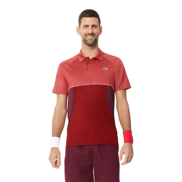 Lacoste Polo Shirt Sport Novak Djokovic Ultra-Dry Heren Roze Rood
