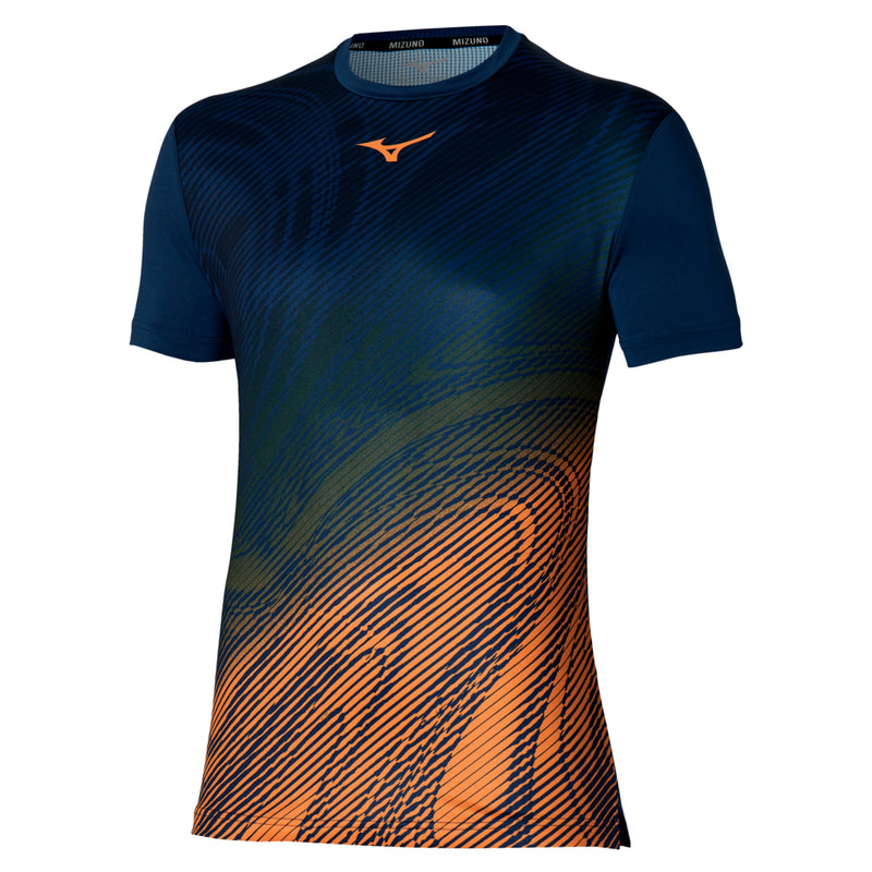 Mizuno T-Shirt Shadow Graphic Tee Heren Blauw