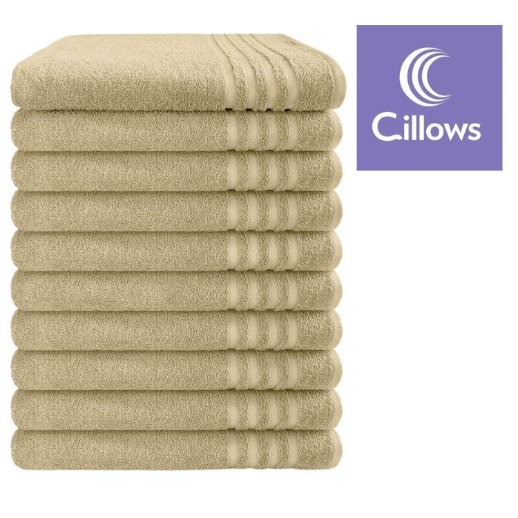 Cillows Handdoek 50x100 cm Taupe 10 Stuks