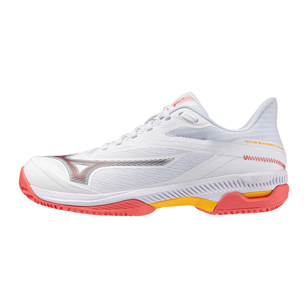 Mizuno Tennisschoen Padelschoen Wave Exceed Court CC Dames Wit - Oranje
