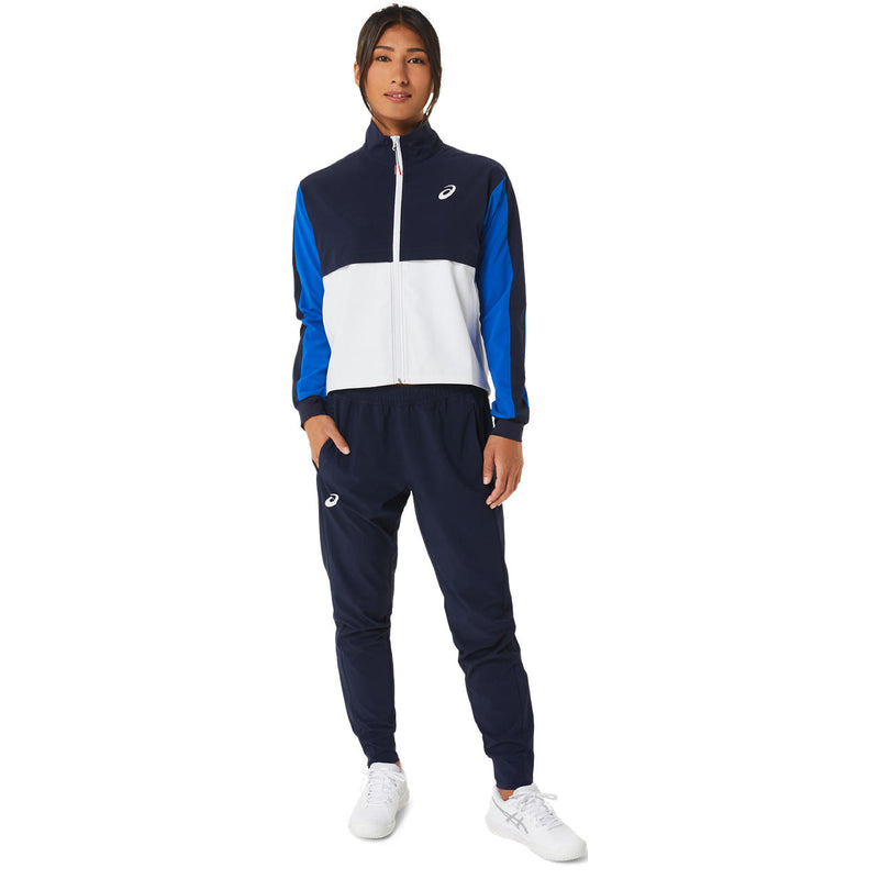 Asics Women Match Jacket Dames Blauw Wit