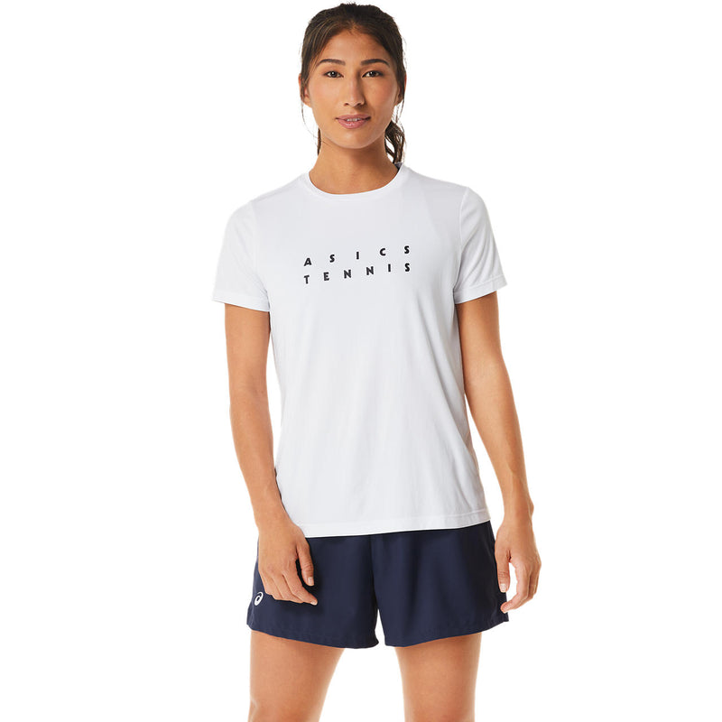 Asics T-Shirt Court Tennis Graphic Dames Wit