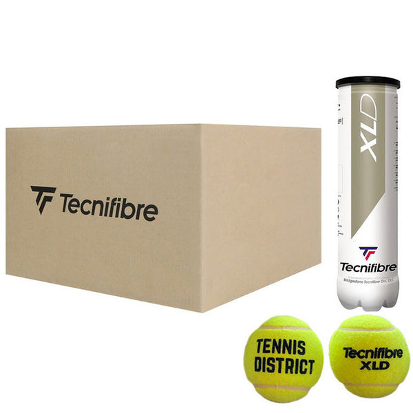 Tecnifibre Tennisballen XLD Drukloos Met Logo Tennisdistrict Doos 36 x 4 Ballen