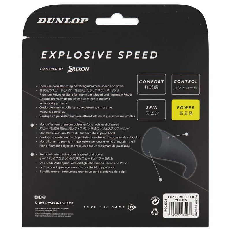 Dunlop Tennissnaar Explosive Speed 1.25mm Zwart